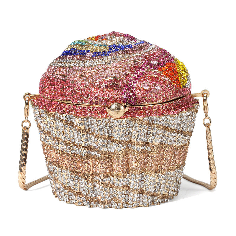 Hand-carry Small Cake Shape Full Diamond Banquet Dress Cheongsam Bag