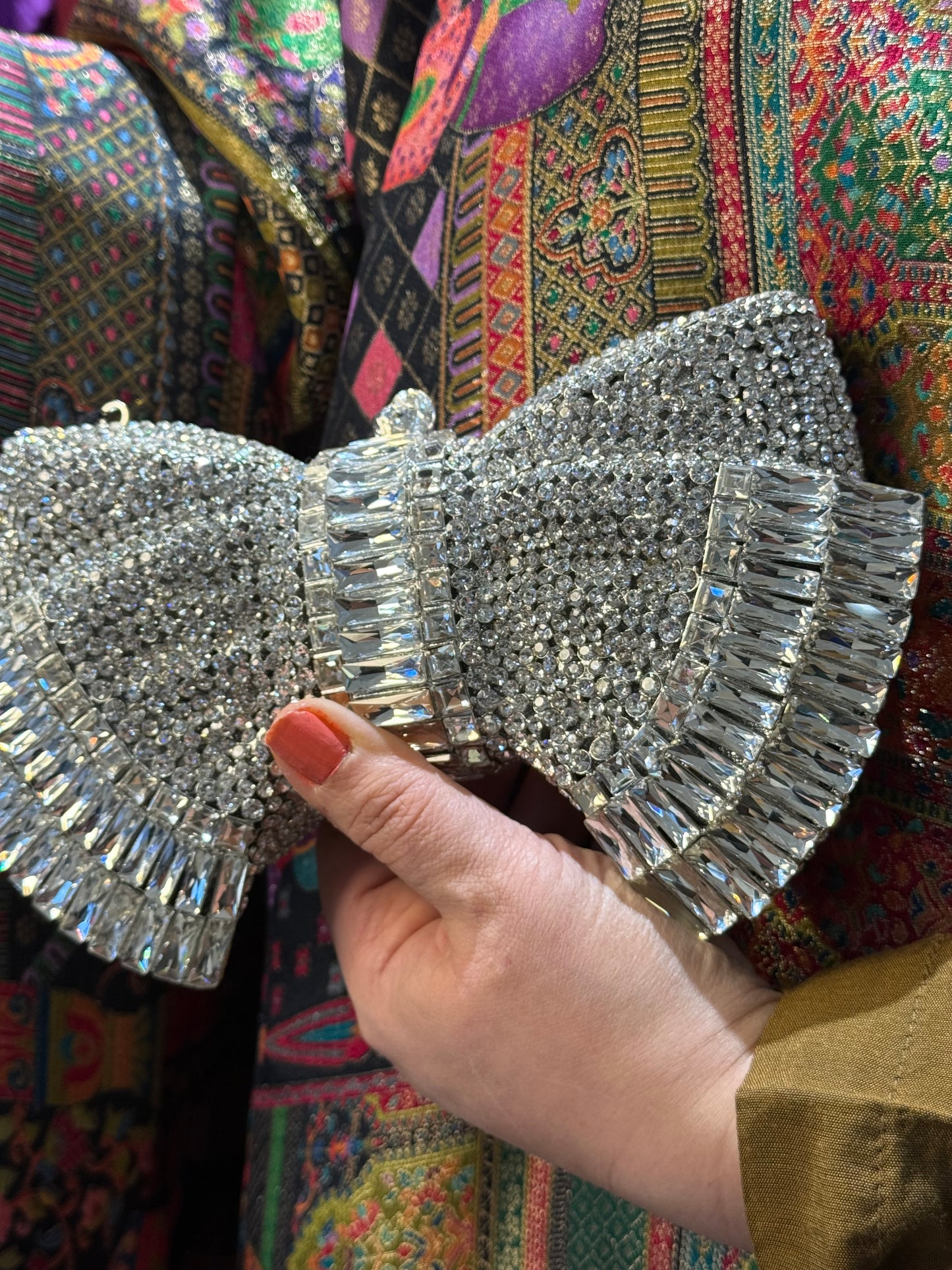 Silver Crystal Clutch