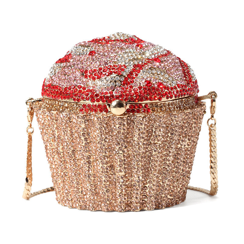 Hand-carry Small Cake Shape Full Diamond Banquet Dress Cheongsam Bag
