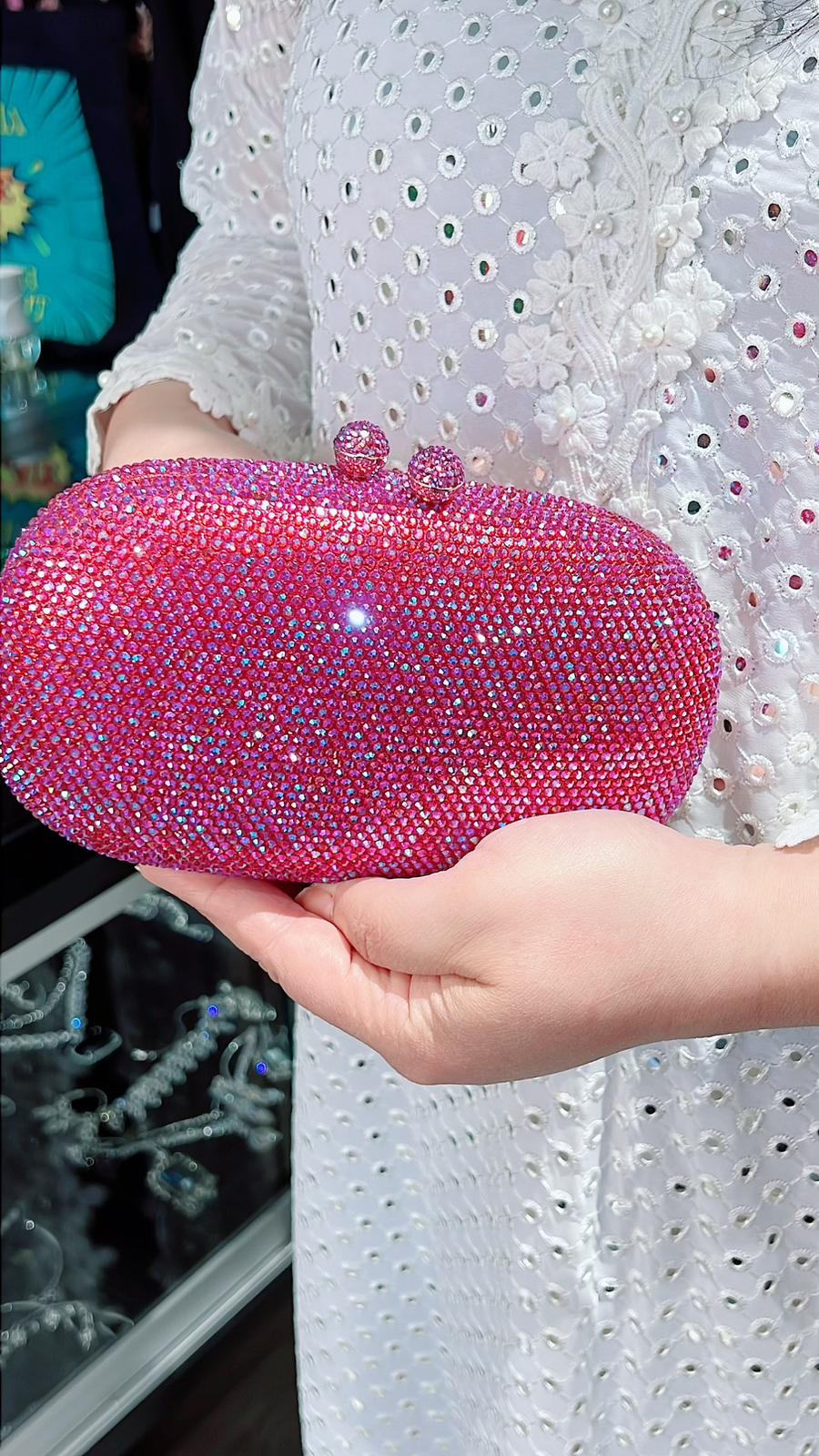 Rhinestone Blue Clutch
