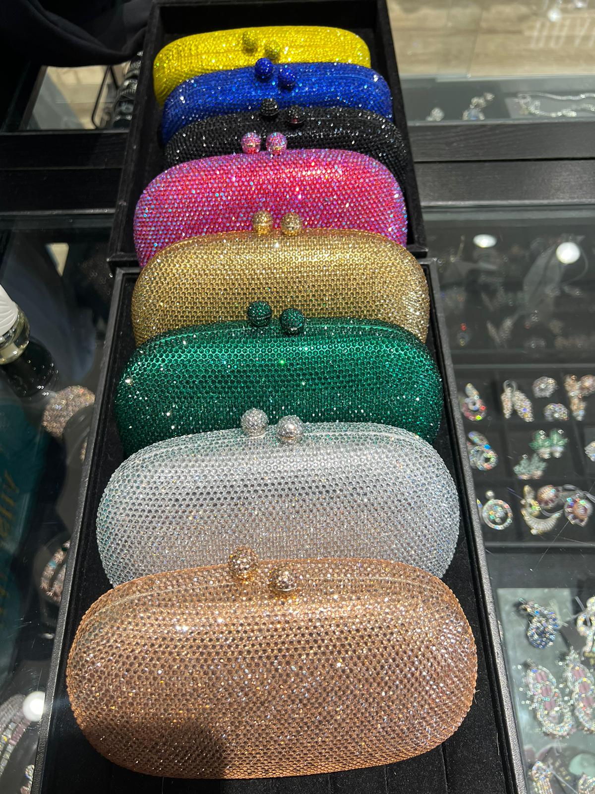 Rhinestone Blue Clutch