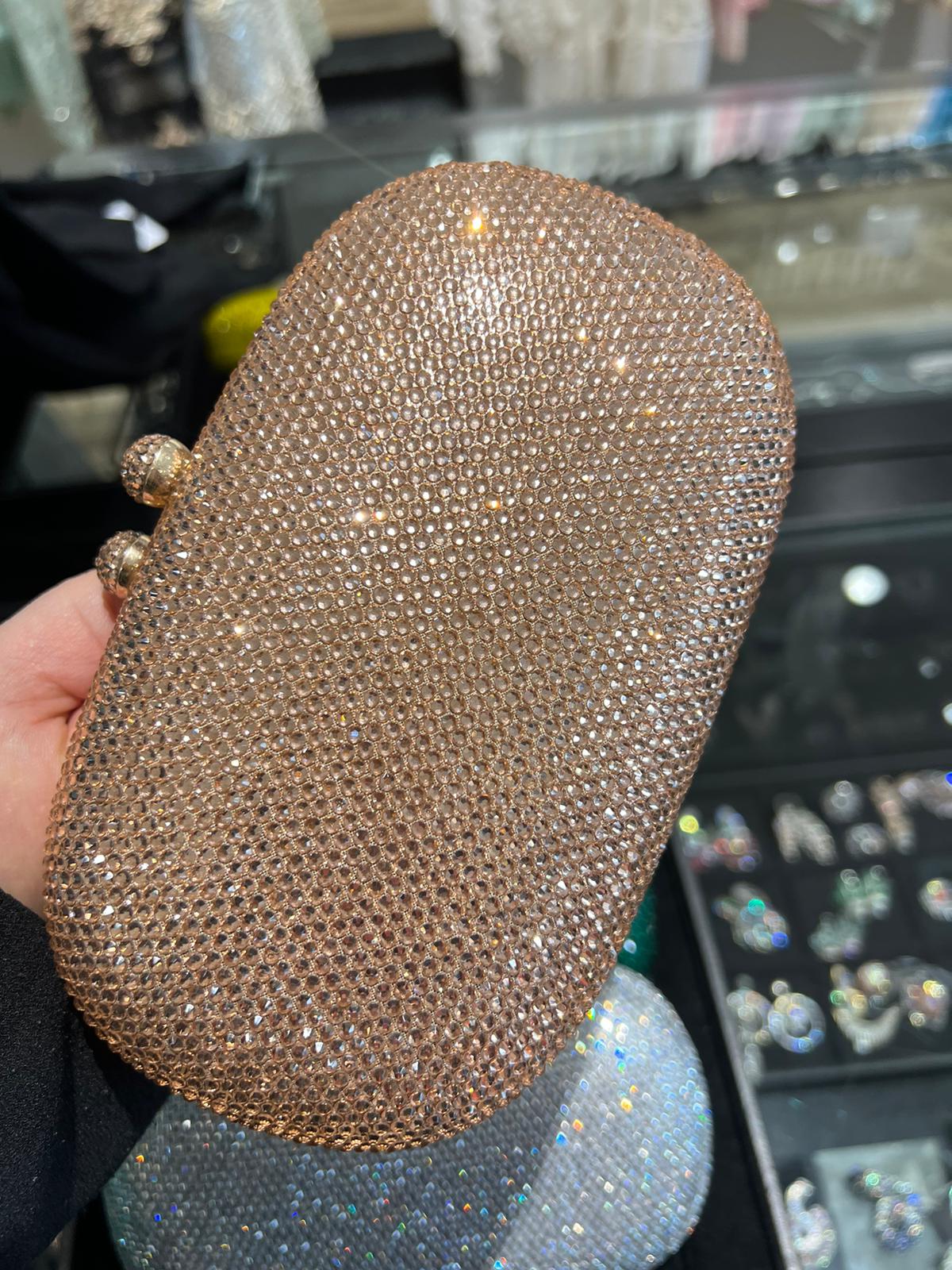 Rhinestone Blue Clutch