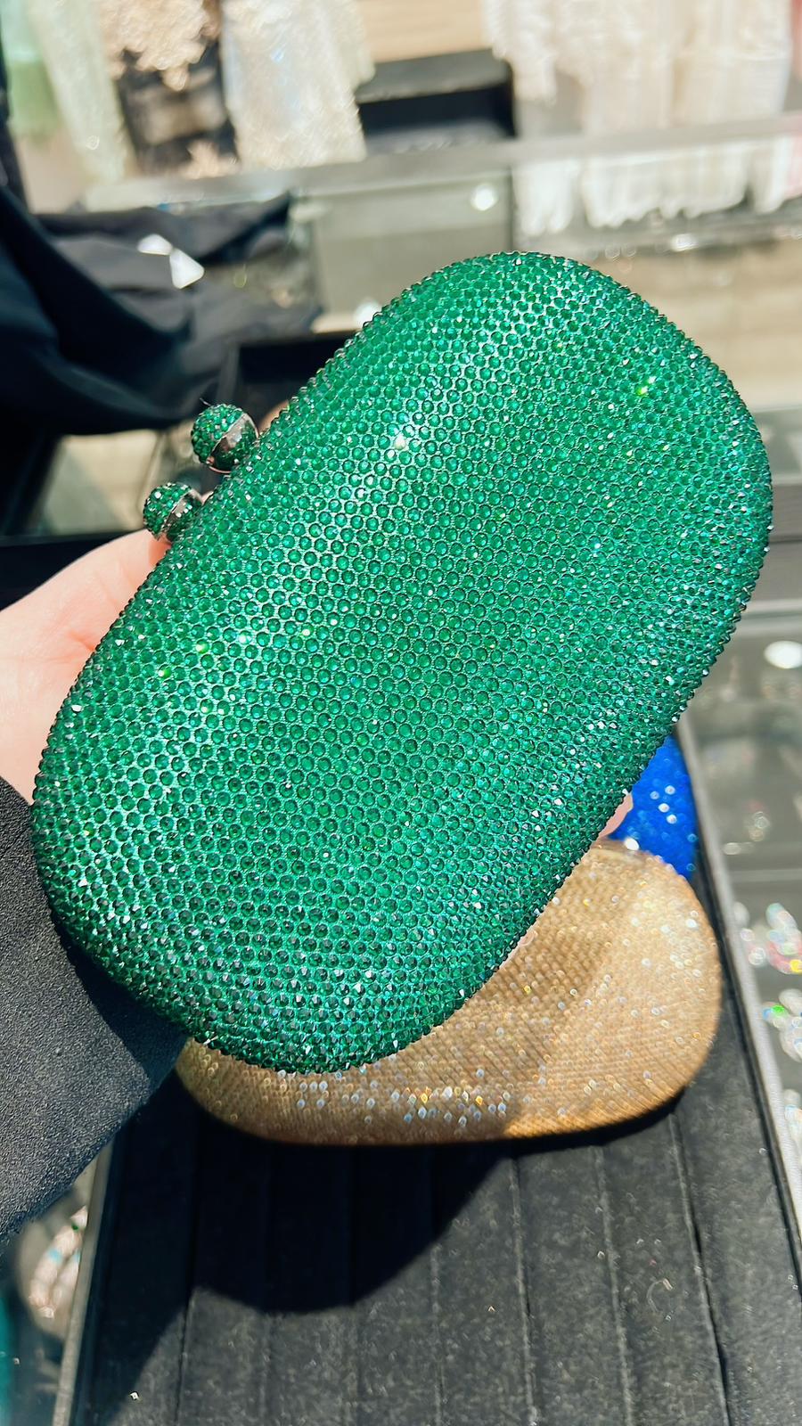 Rhinestone Blue Clutch