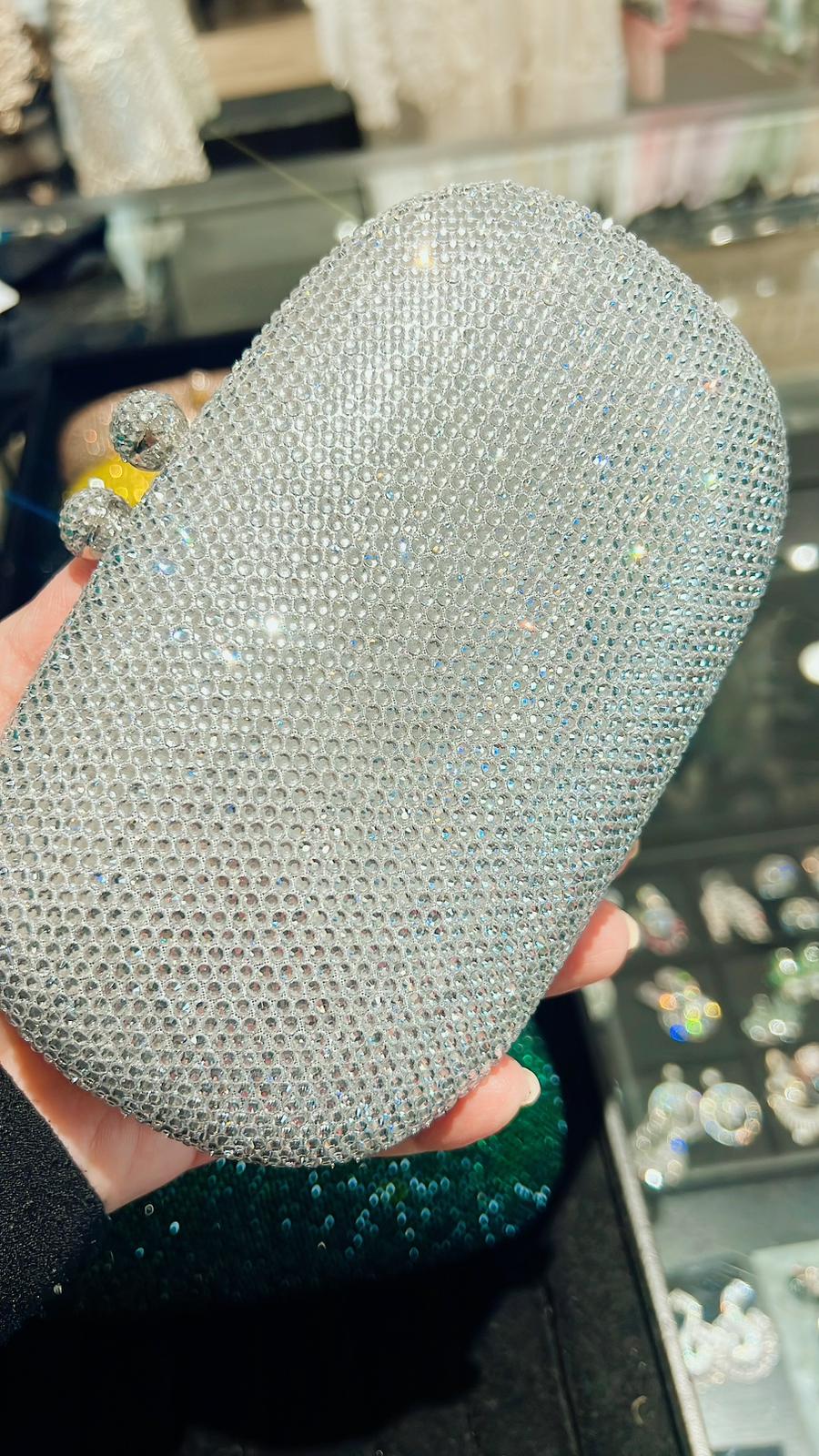 Rhinestone Blue Clutch