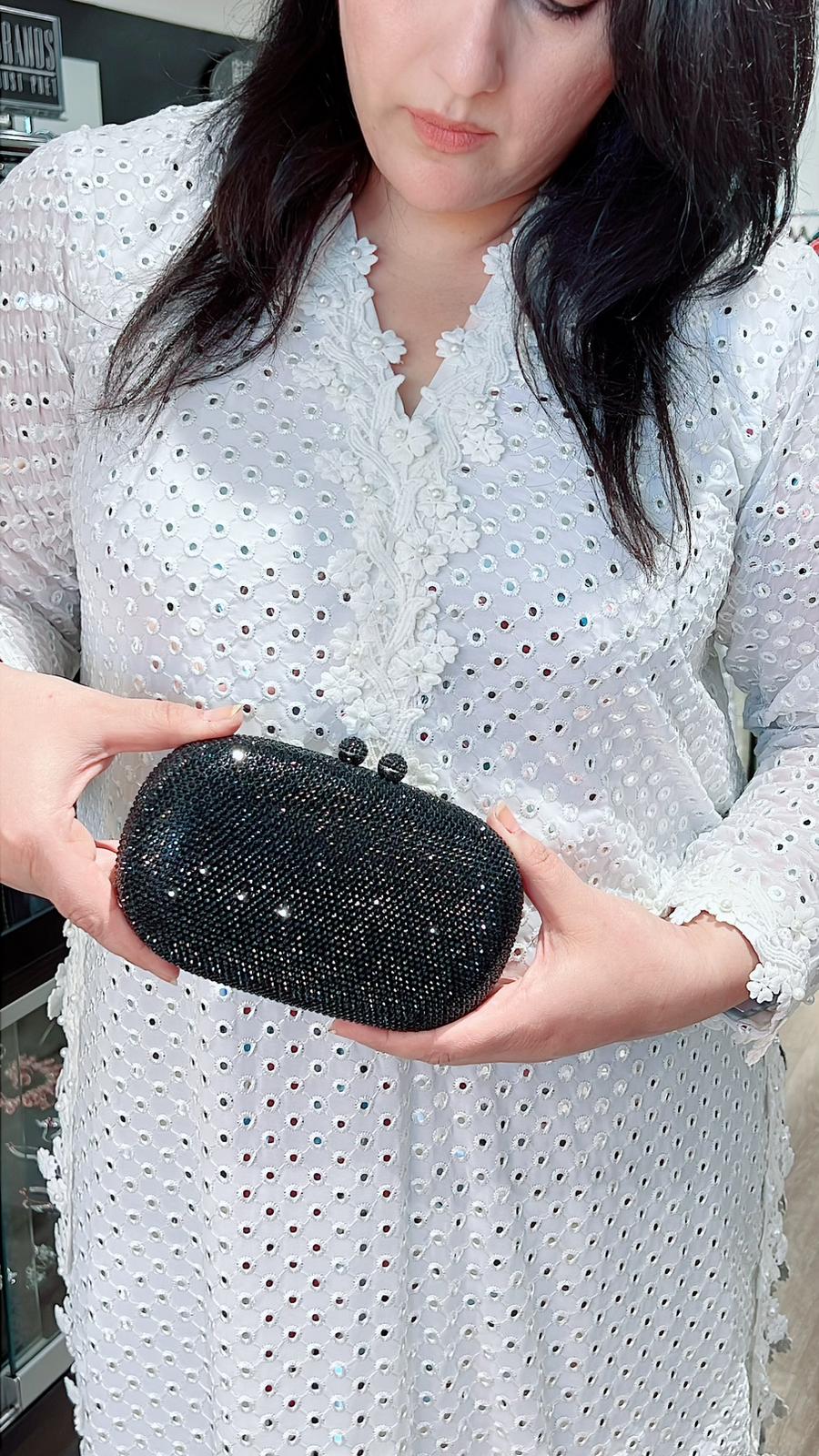 Rhinestone Blue Clutch
