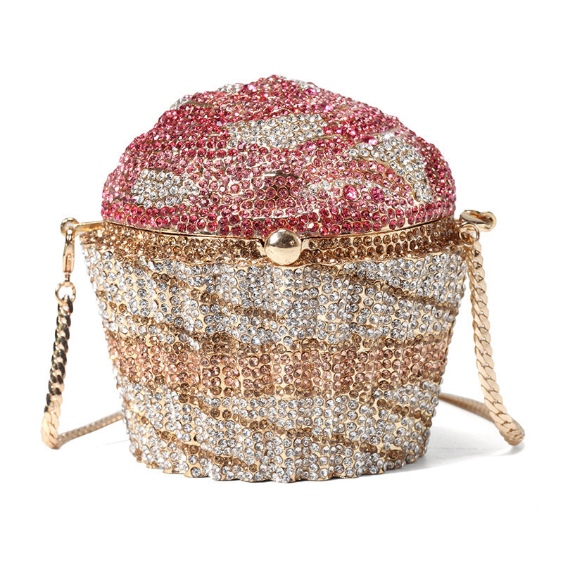 Hand-carry Small Cake Shape Full Diamond Banquet Dress Cheongsam Bag