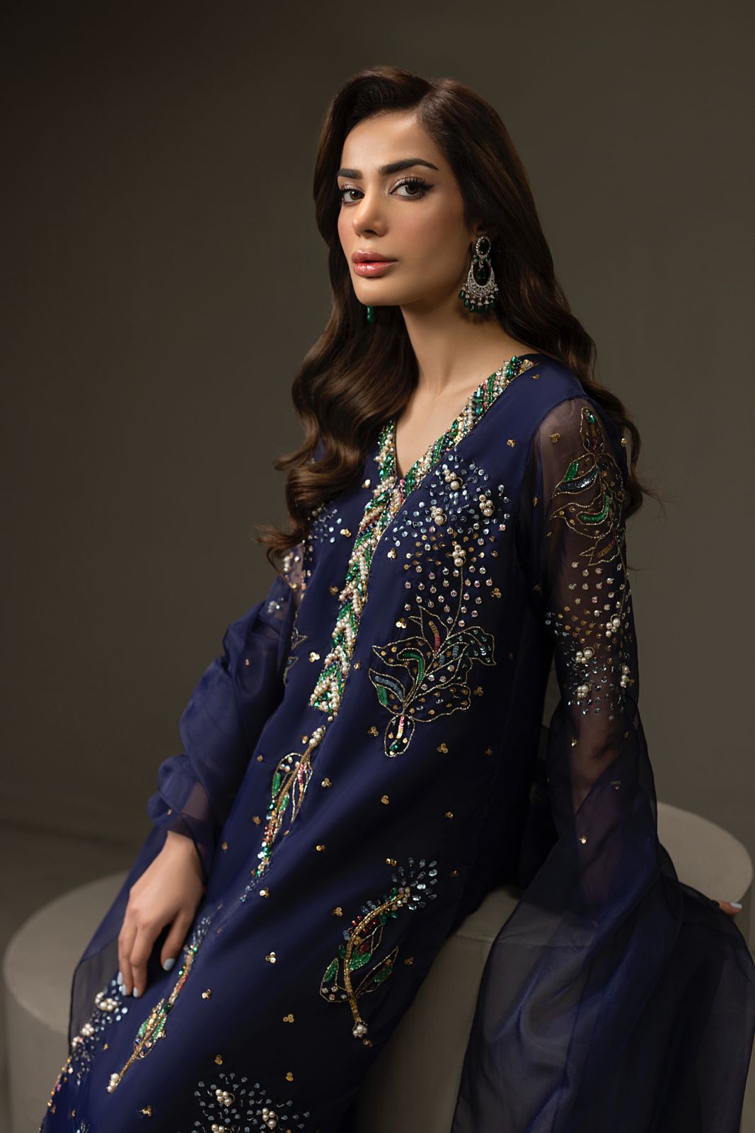 Blue Organza Tasawur | RTW