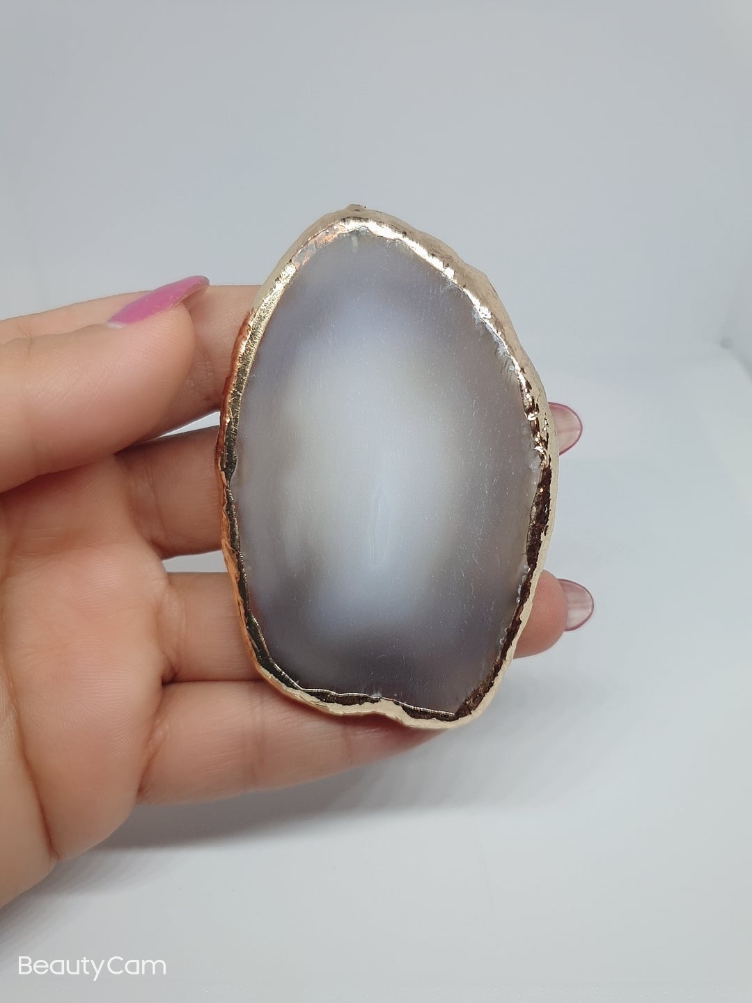 Fluorite Irregular Gemstone Agate | cellphone grips | Electroplated Cellphone Grip | Rose Quartz Phone Grip