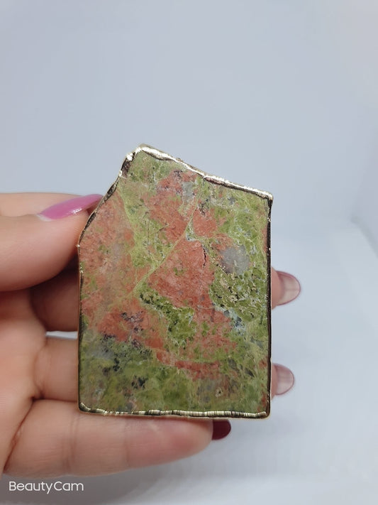 Unakite Gemstone Agate | cellphone grips | Electroplated Cellphone Grip | Rose Quartz Phone Grip