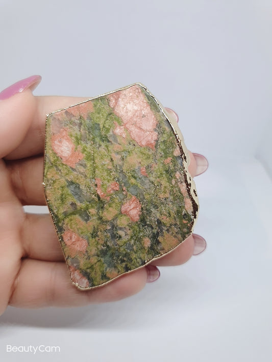 Unakite Gemstone Agate | cellphone grips | purple Electroplated Cellphone Grip | Rose Quartz Phone Grip