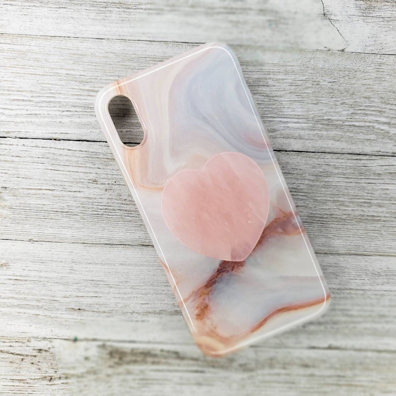 Rose Quartz Hearts Phone Grips