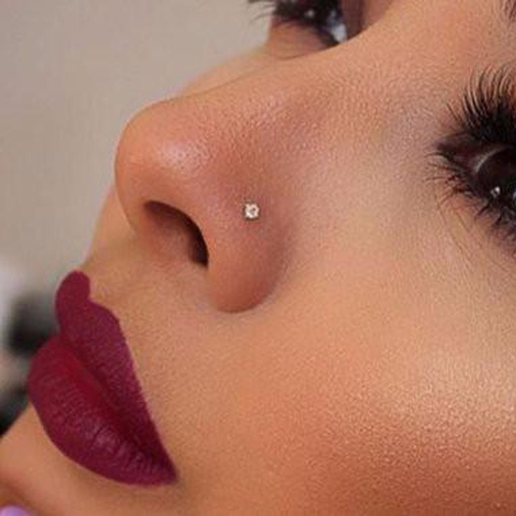 Swarovski one stone Gold Plated Nose Stud Nose Ring