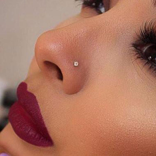 Swarovski one stone Gold Plated Nose Stud Nose Ring