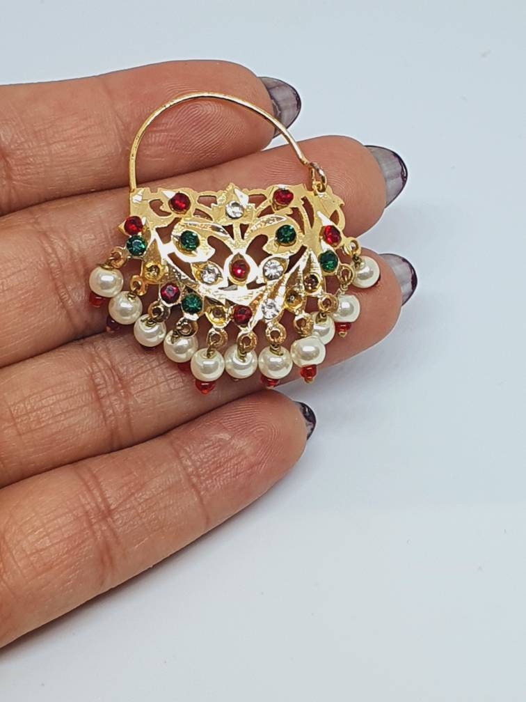 Bridal Nose Ring, Wedding nose ring,  Dangling Nose Ring