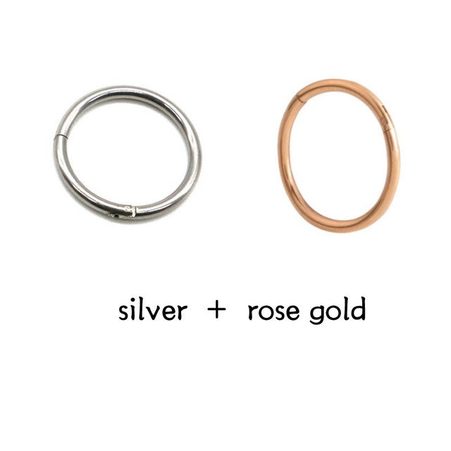 New Arrival 0.8mm Surgical Steel Small Nose Rings Mixed Color Body Clips Hoop For Women Men Cartilage Piercing Jewelry