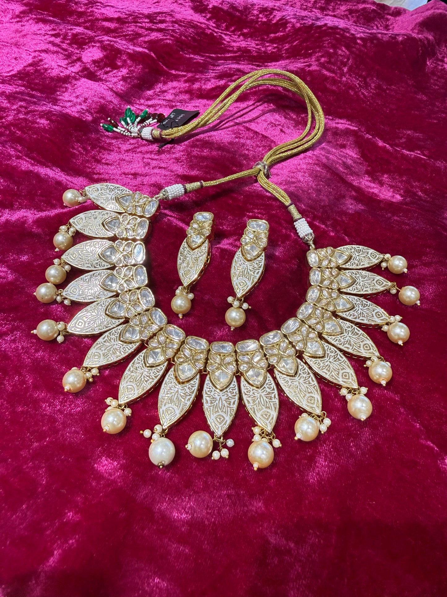 Radiant Gold-Tone Kundan Set with Pearls