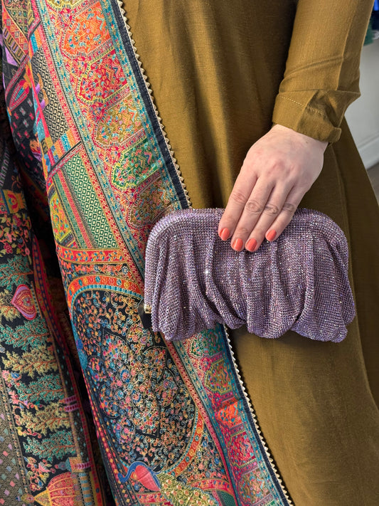 Lavender Glow Crystal Clutch