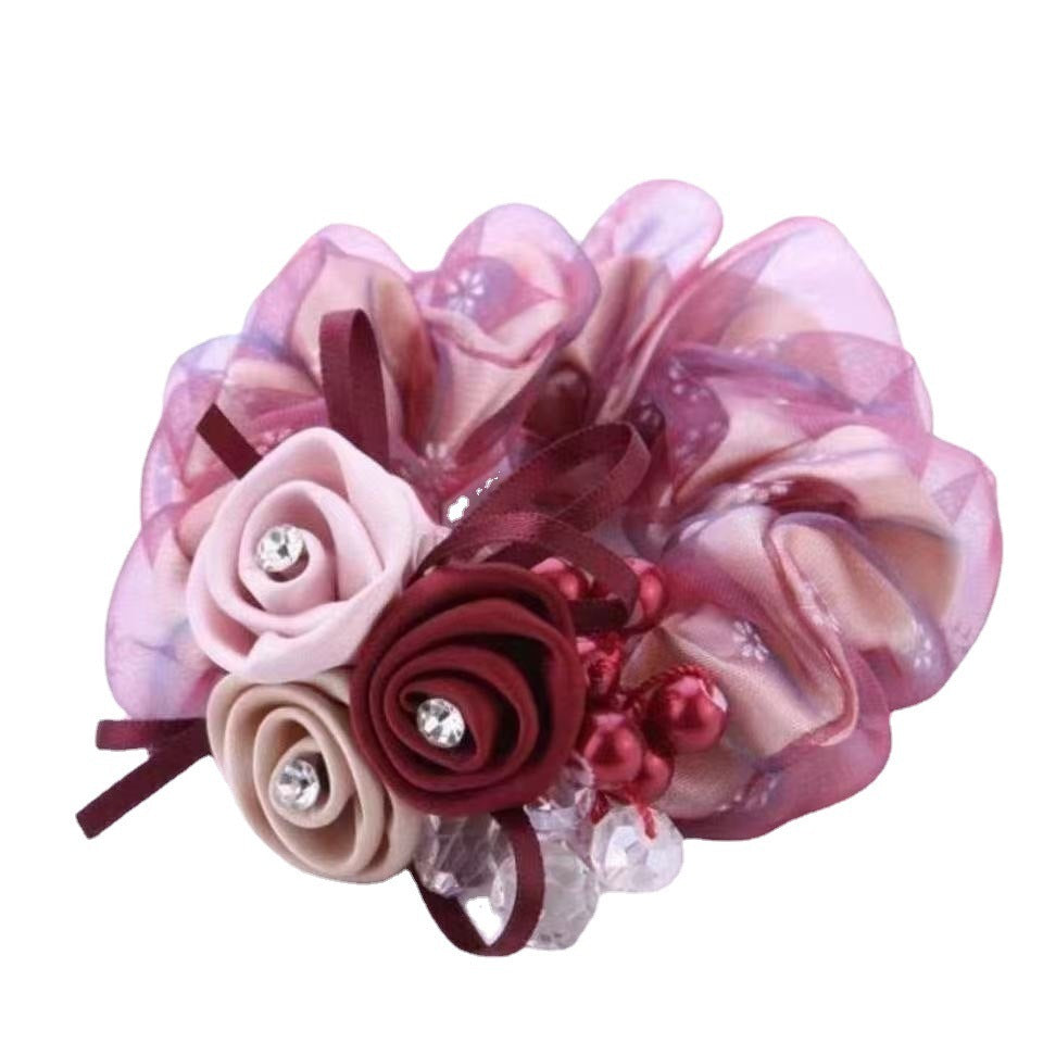 Scrunchie Female Headflower Headrope Flower Ponytail Large Intestine Band