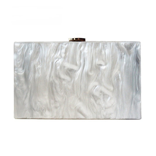 New Ladies Pure Color Pearlescent Acrylic Clutch