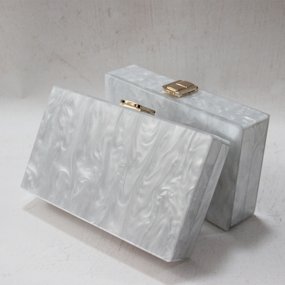 New Ladies Pure Color Pearlescent Acrylic Clutch