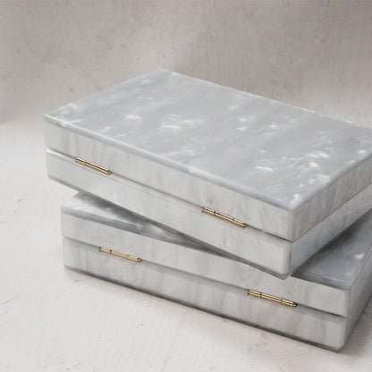 New Ladies Pure Color Pearlescent Acrylic Clutch