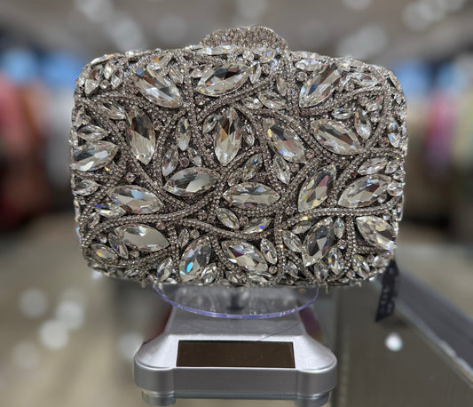 Silver Crystal Clutch