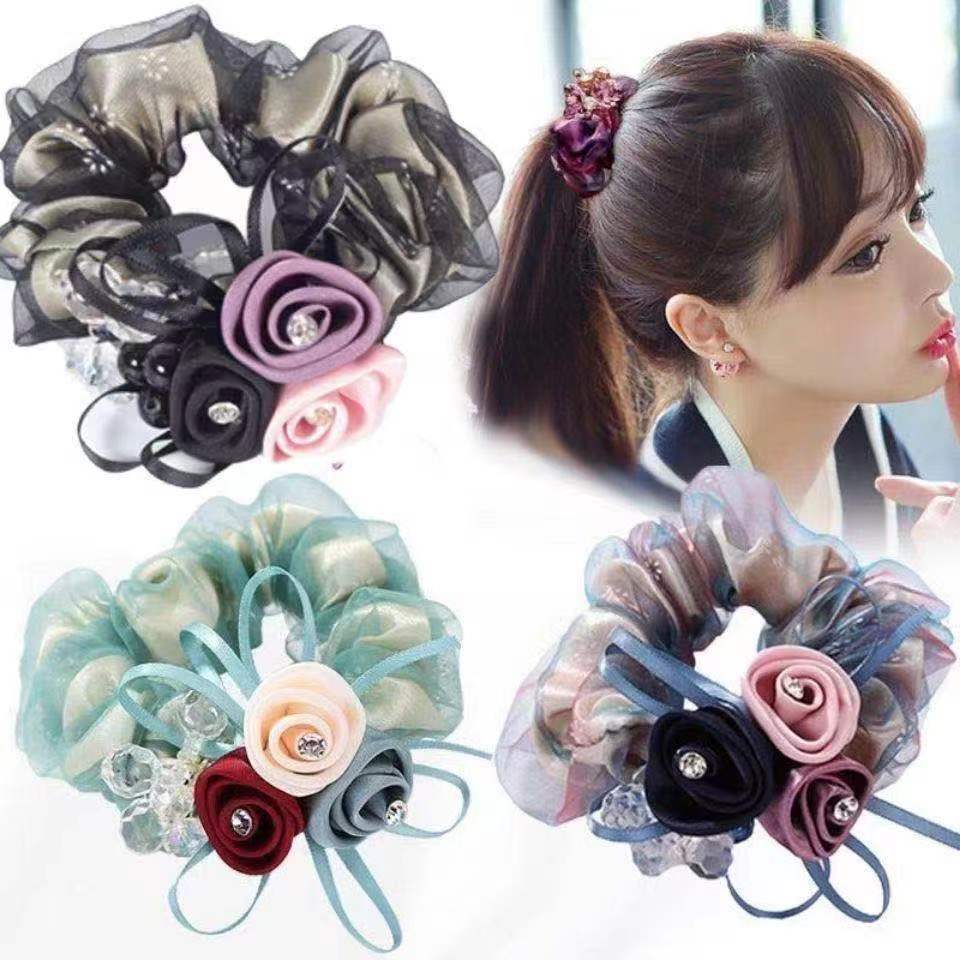 Scrunchie Female Headflower Headrope Flower Ponytail Large Intestine Band