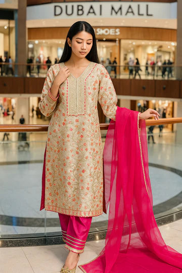 Printed Beige Silk | RTW