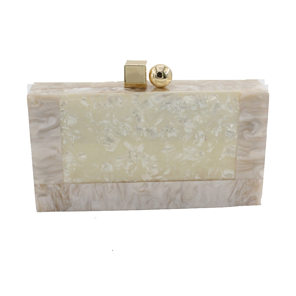 Mottled white acrylic handbag