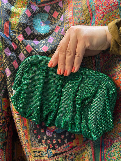 Emerald Green Sparkle Crystal Clutch