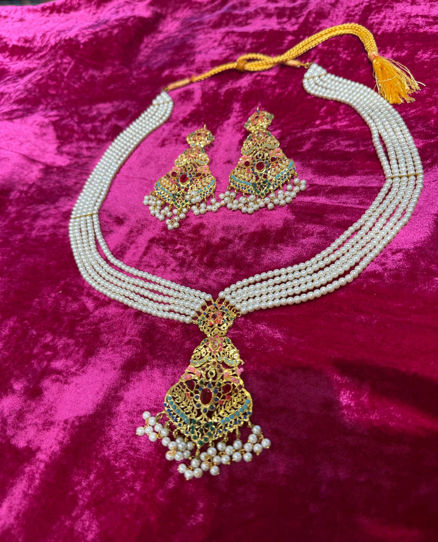 Regal Pearl & Kundan Bridal Jewelry Set