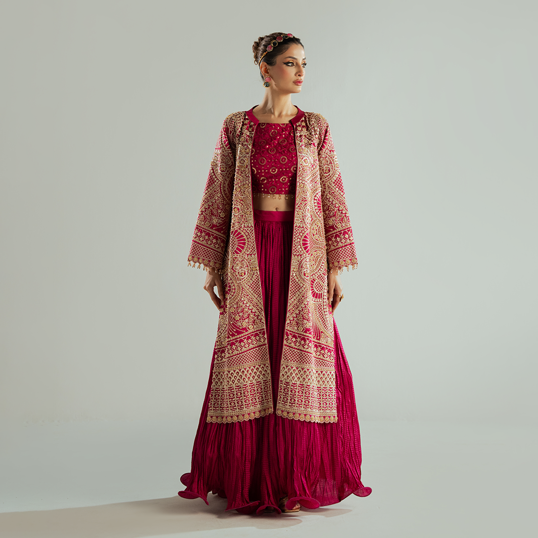 Magenta Pink Chikenkari