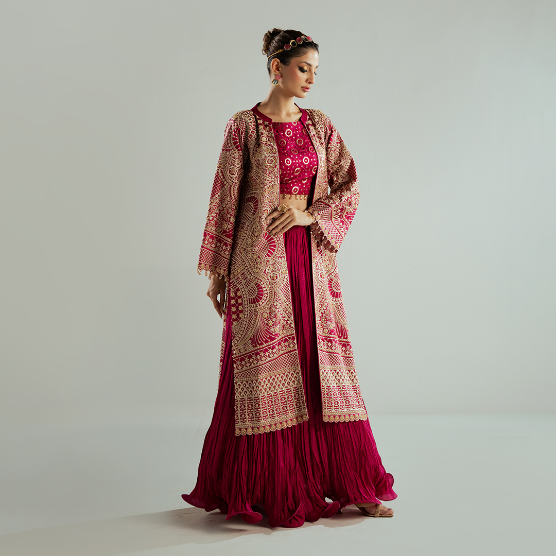 Magenta Pink Chikenkari