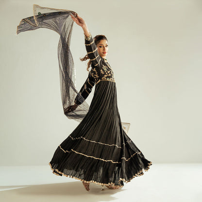 Black Anarkali Crush