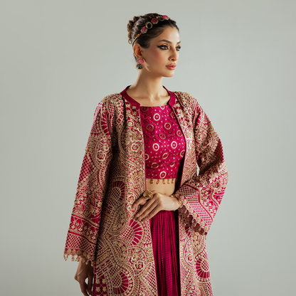 Magenta Pink Chikenkari