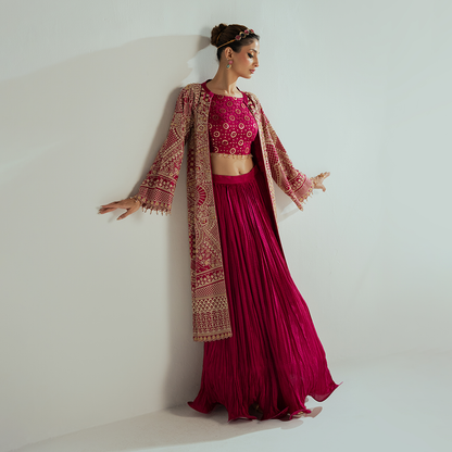 Magenta Pink Chikenkari