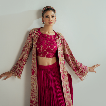 Magenta Pink Chikenkari