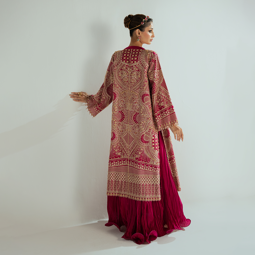 Magenta Pink Chikenkari