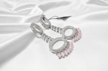 Blush Crystal Oval Drop Earrings