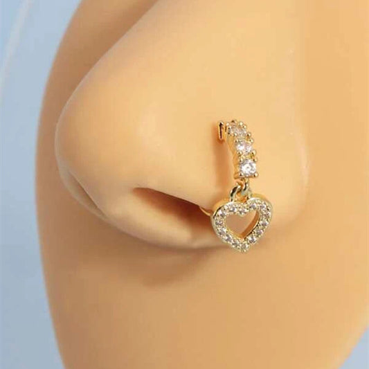 Hollow Cubic Zirconia Pendant Nose Ring