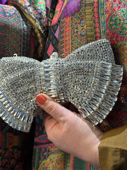 Silver Crystal Clutch