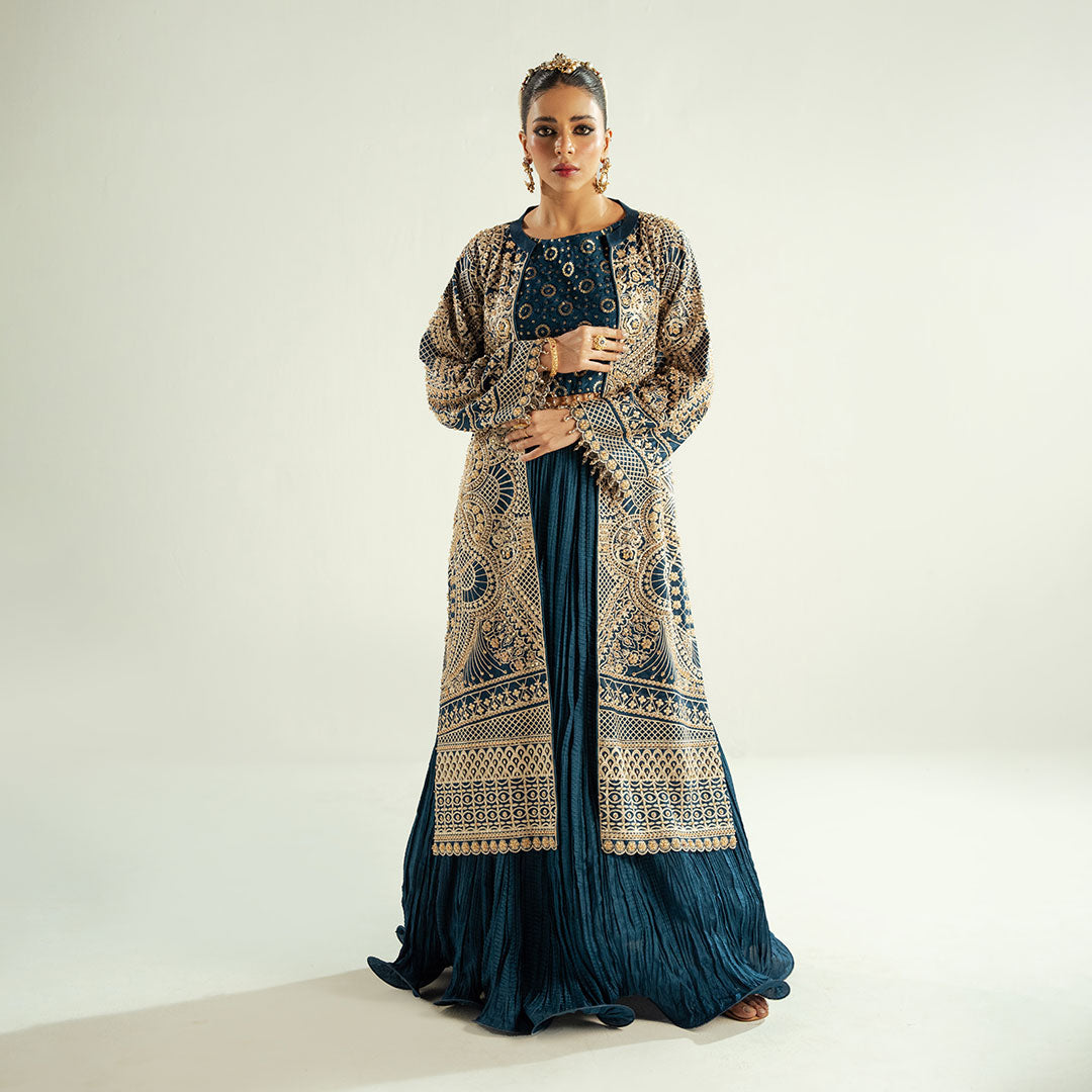 Teal Blue Chikenkari