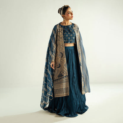 Teal Blue Chikenkari