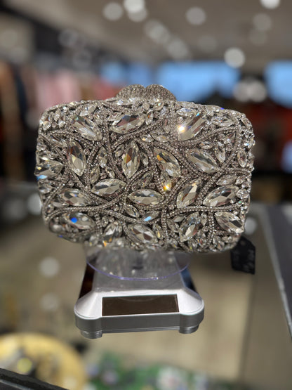 Silver Crystal Clutch