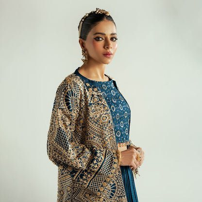 Teal Blue Chikenkari