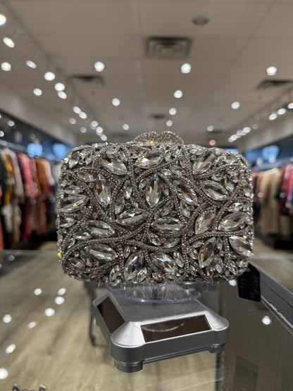 Silver Crystal Clutch