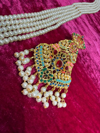 Regal Pearl & Kundan Bridal Jewelry Set