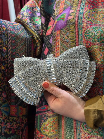 Silver Crystal Clutch