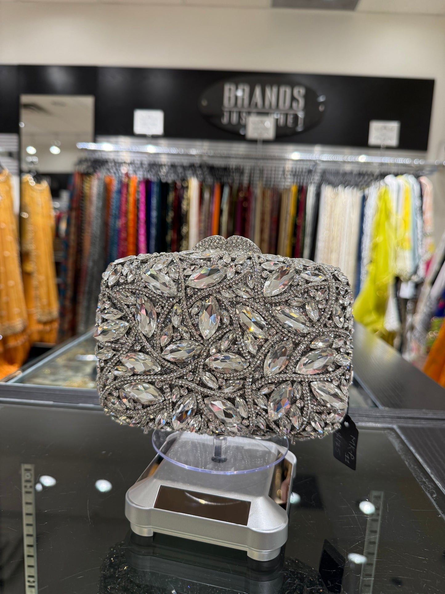 Silver Crystal Clutch