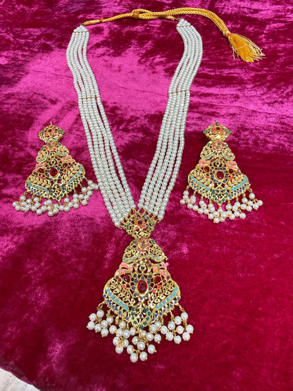 Regal Pearl & Kundan Bridal Jewelry Set
